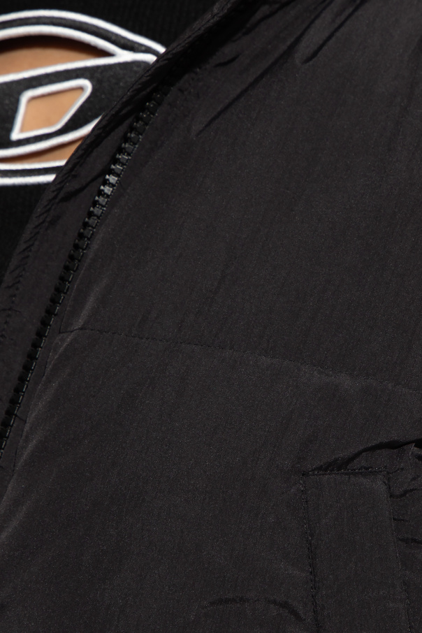 DIESEL 'w-peyt-short' Down Jacket, in Black | Lyst